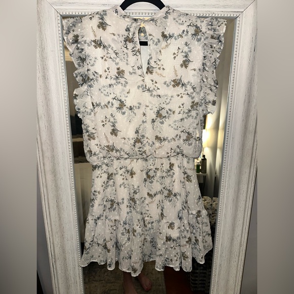 TCEC Floral Ruffle Dress Size L | Romantic Swiss Dot Mini - Picture 4 of 5